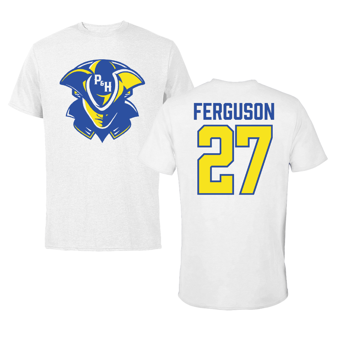 Patrick & Henry Community College Soccer White Tee - #27 Casey Ferguson
