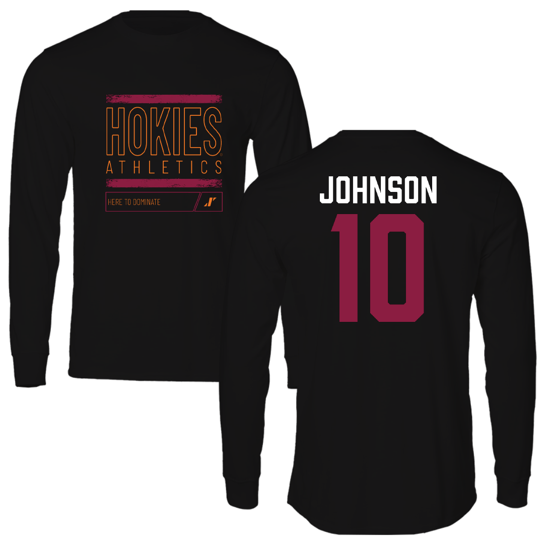 Virginia Tech Basketball Black Dominate Long Sleeve - #10 Tyler Johnson