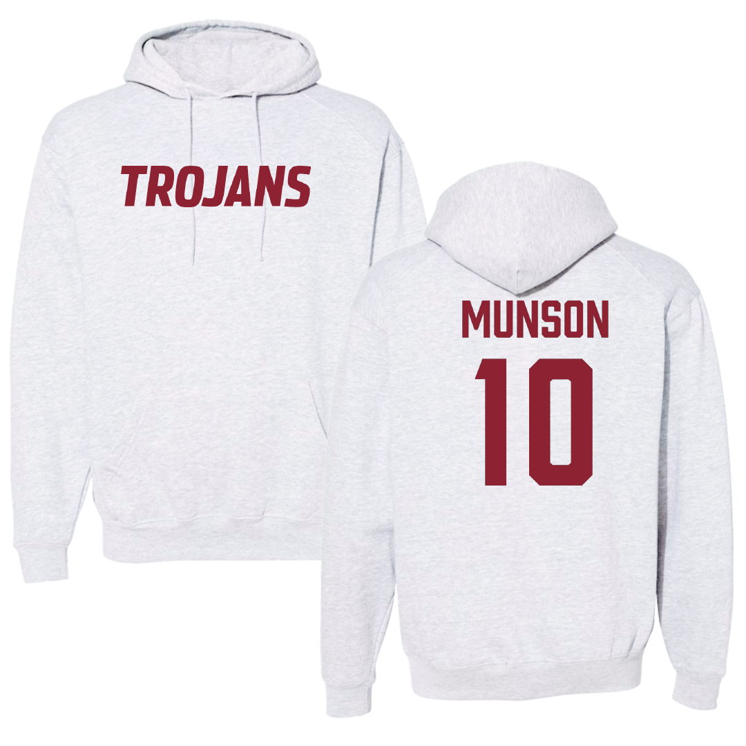 Troy University Softball Light Gray Hoodie - #10 Kamryn Munson