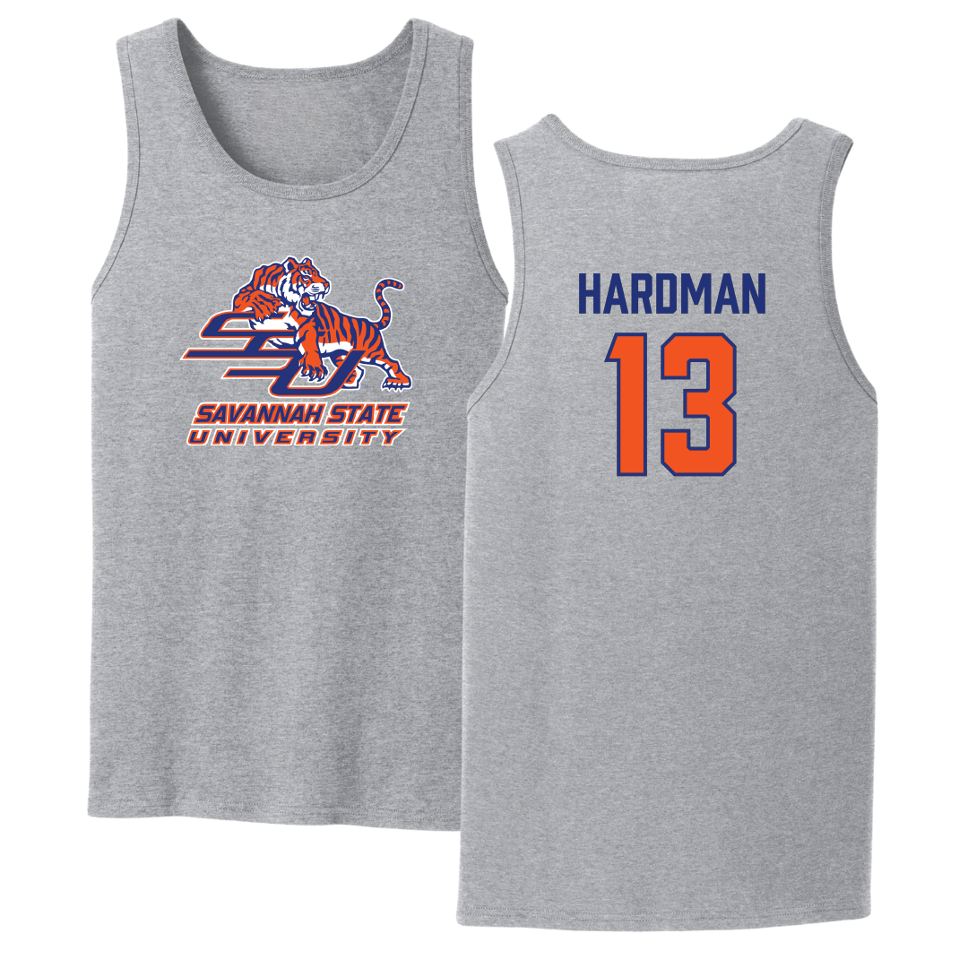 Savannah State University Baseball Sport Gray Tank Top - #13 Jacob Hardman