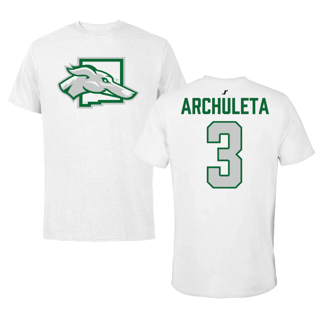 Eastern New Mexico University Baseball White Performance Tee - #3 Demetrio Archuleta