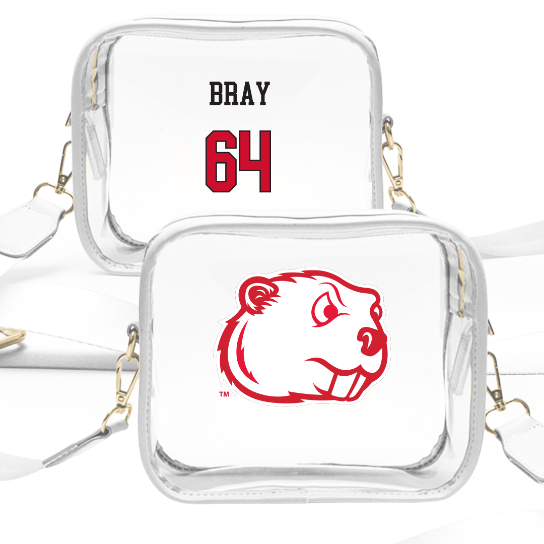 Minot State University Football White Clear Stadium Bag - #64 Max Bray