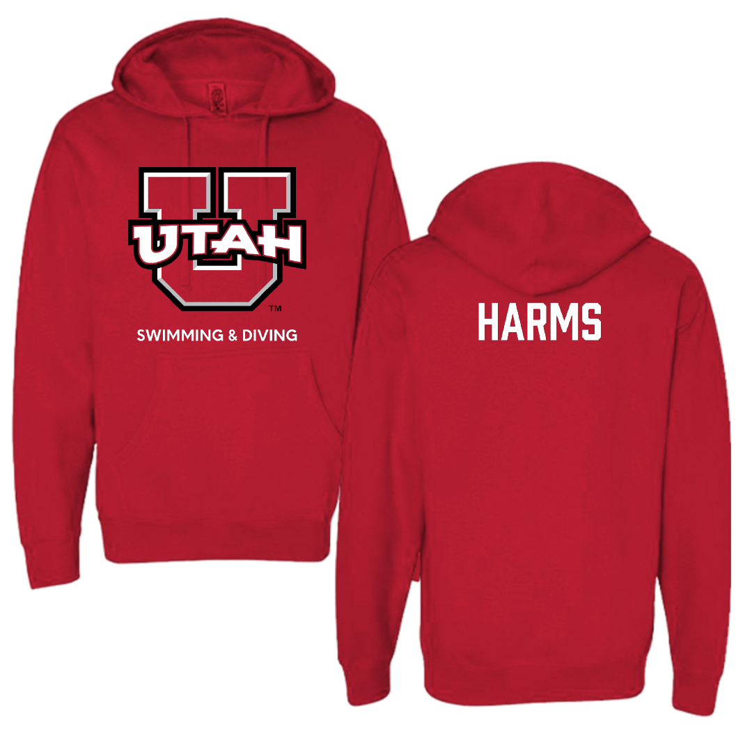 University of Utah Swimming & Diving Red Utes Hoodie - Ike Harms