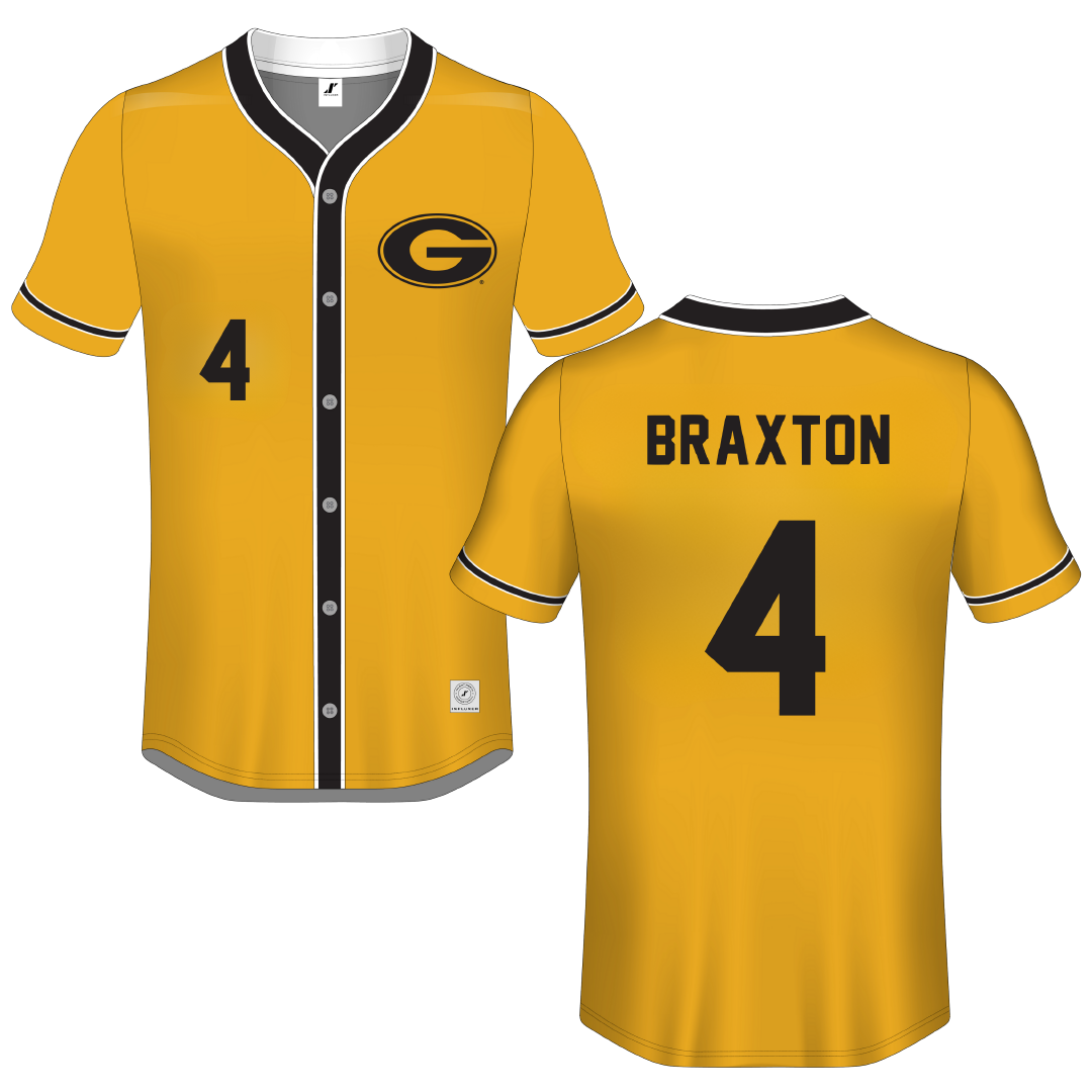Grambling State University Gold Button-Down Jersey - #4 Dillon Braxton