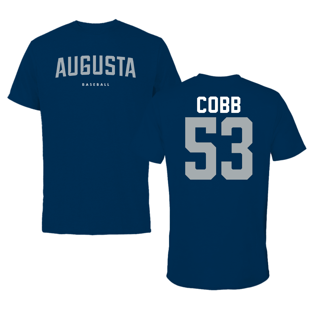 Augusta University Baseball Navy Tee - #53 Ty Cobb