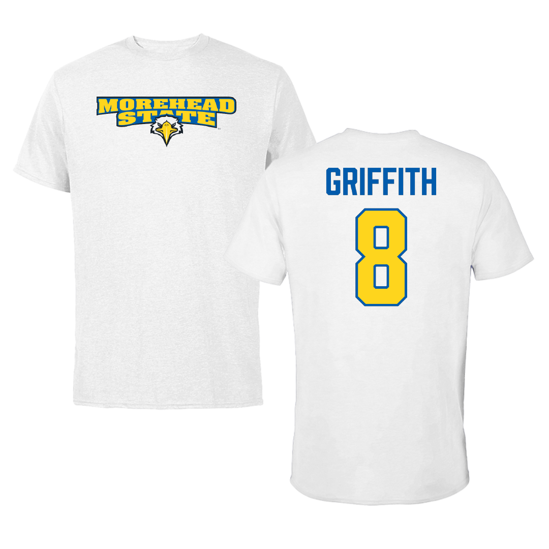 Morehead State University Baseball White Tee - #8 Nick Griffith
