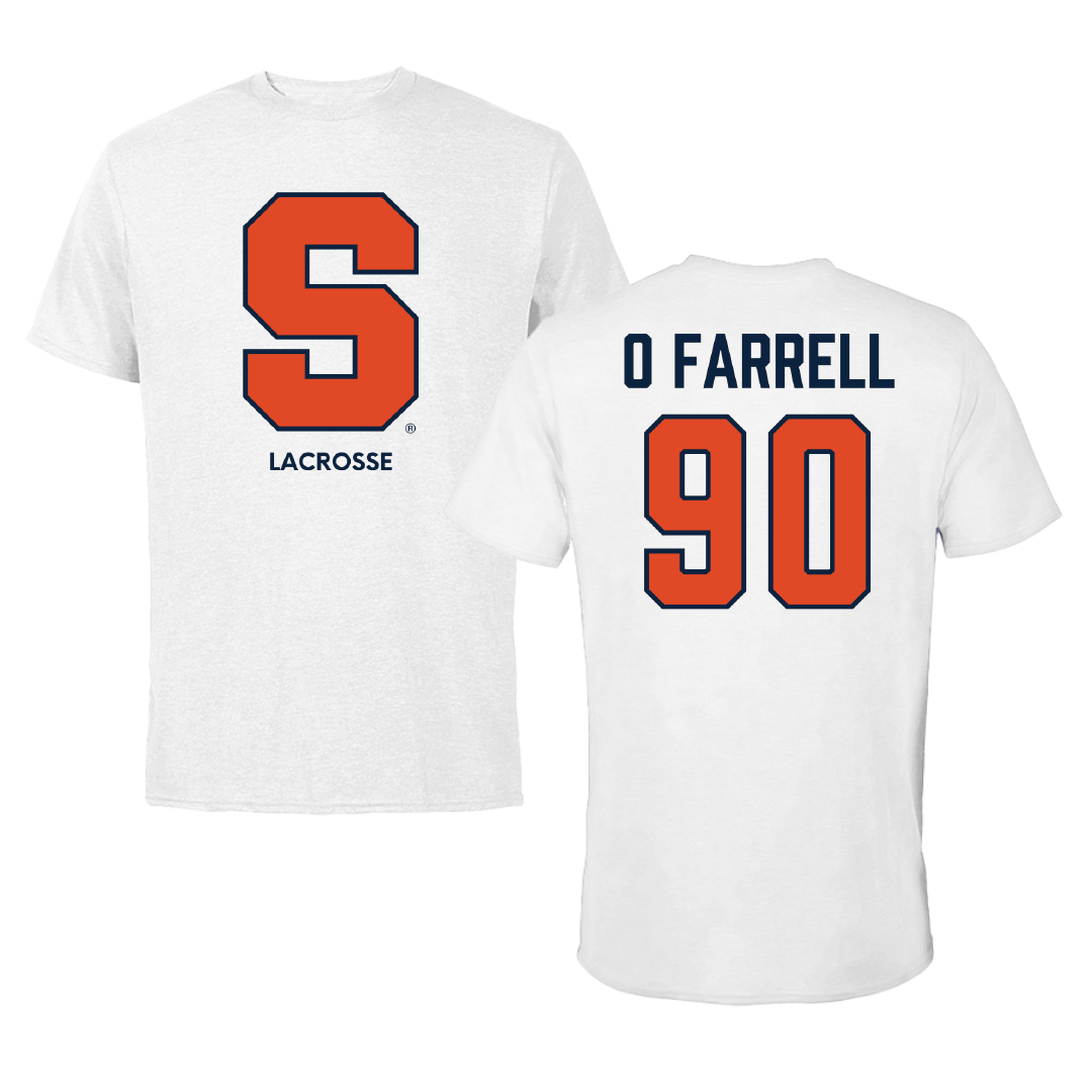 Syracuse University Lacrosse (M) White Performance Tee - #90 Owen O Farrell