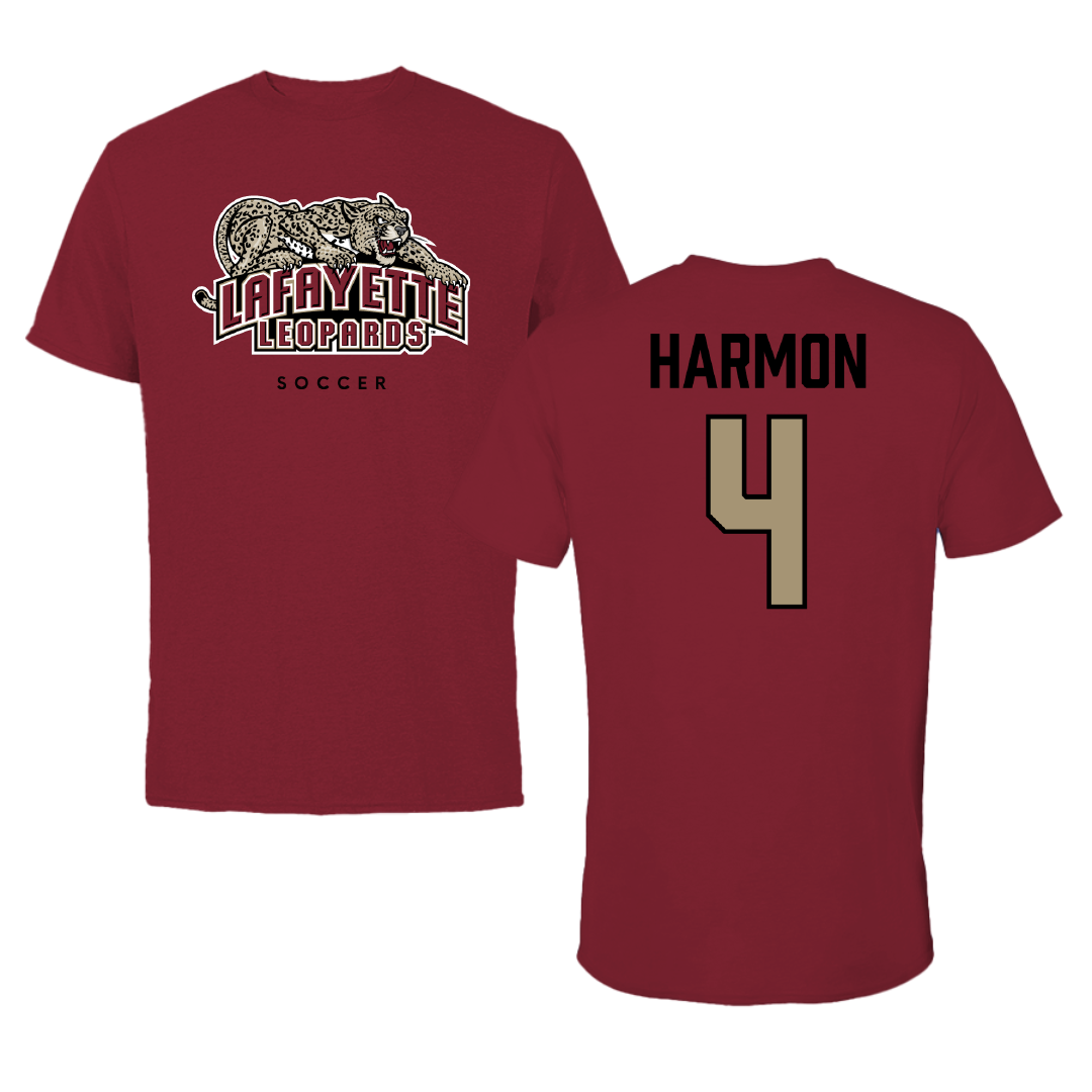 Lafayette College Soccer Cardinal Tee - #4 Emma Harmon