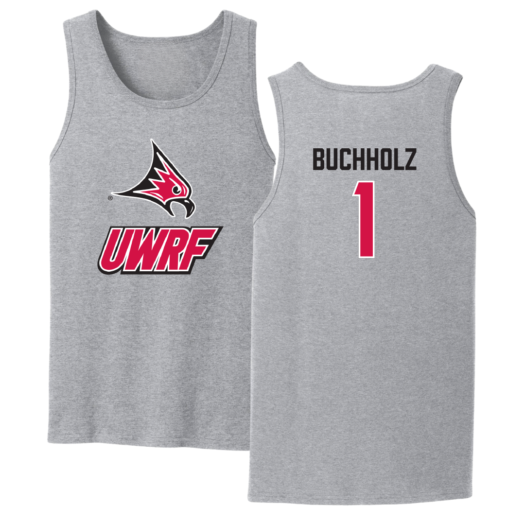 University of Wisconsin-River Falls Ice Hockey Sport Gray Tank Top - #1 Dean Buchholz