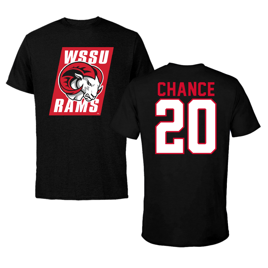 Winston-Salem State University Football Black Performance Tee - #20 Terrell Chance