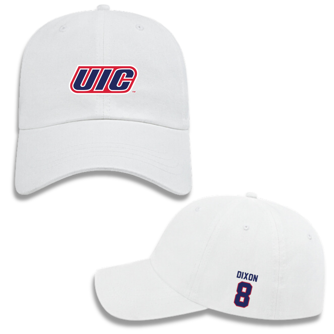 UIC Softball White Hat - #8 Leila Dixon