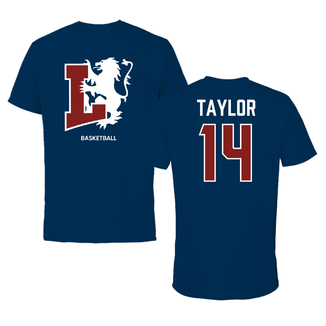 Lyon College Basketball (M) Navy Performance Tee - #14 Trevon Taylor