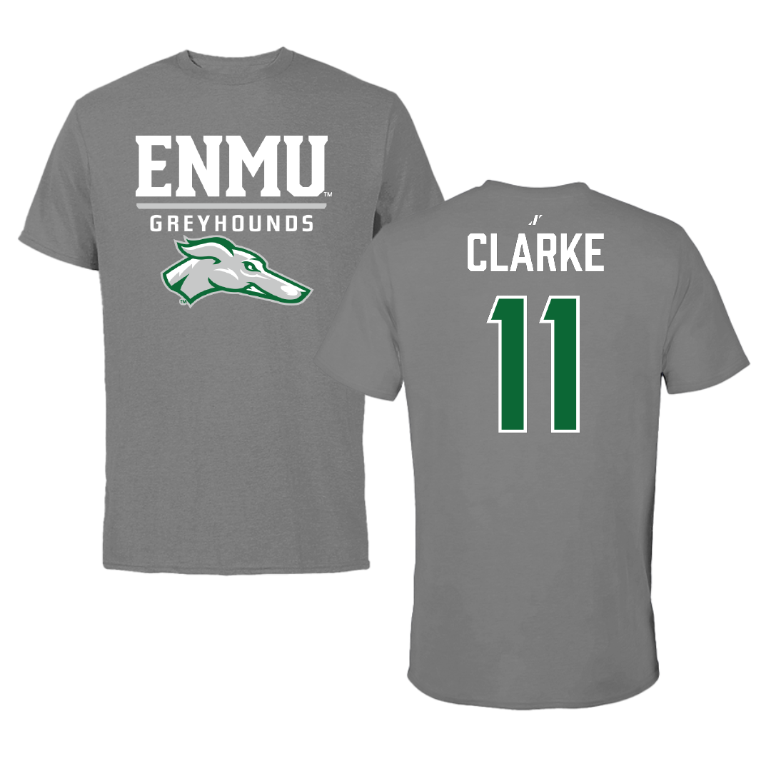 Eastern New Mexico University Basketball Dark Gray Tee - #11 Jaden Clarke