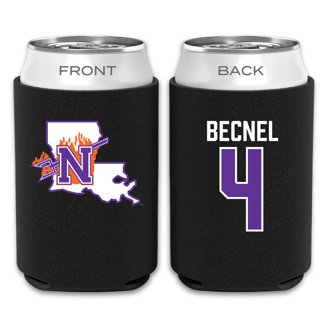 Northwestern State University Softball Black Can Cooler - #4 Camryn Becnel