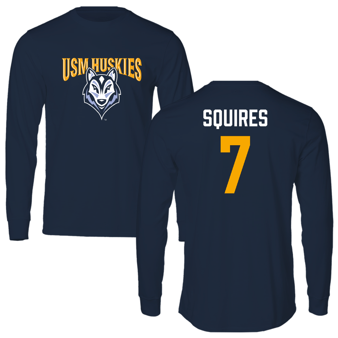 University of Southern Maine Volleyball (W) Navy Long Sleeve - #7 Scarlett Squires
