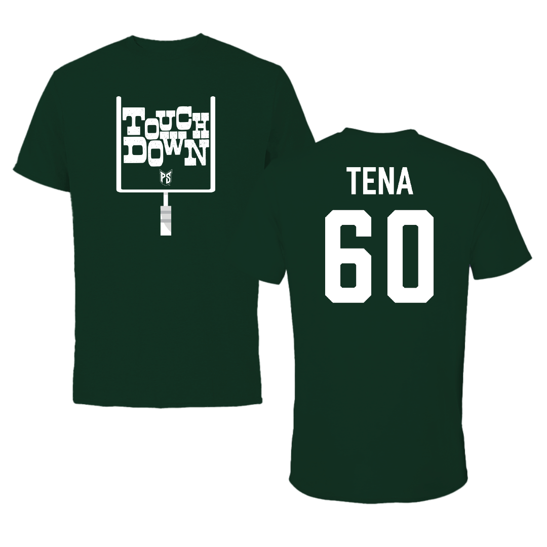 Portland State University Football Forest Green Touchdown Performance Tee - #60 Anthony Tena