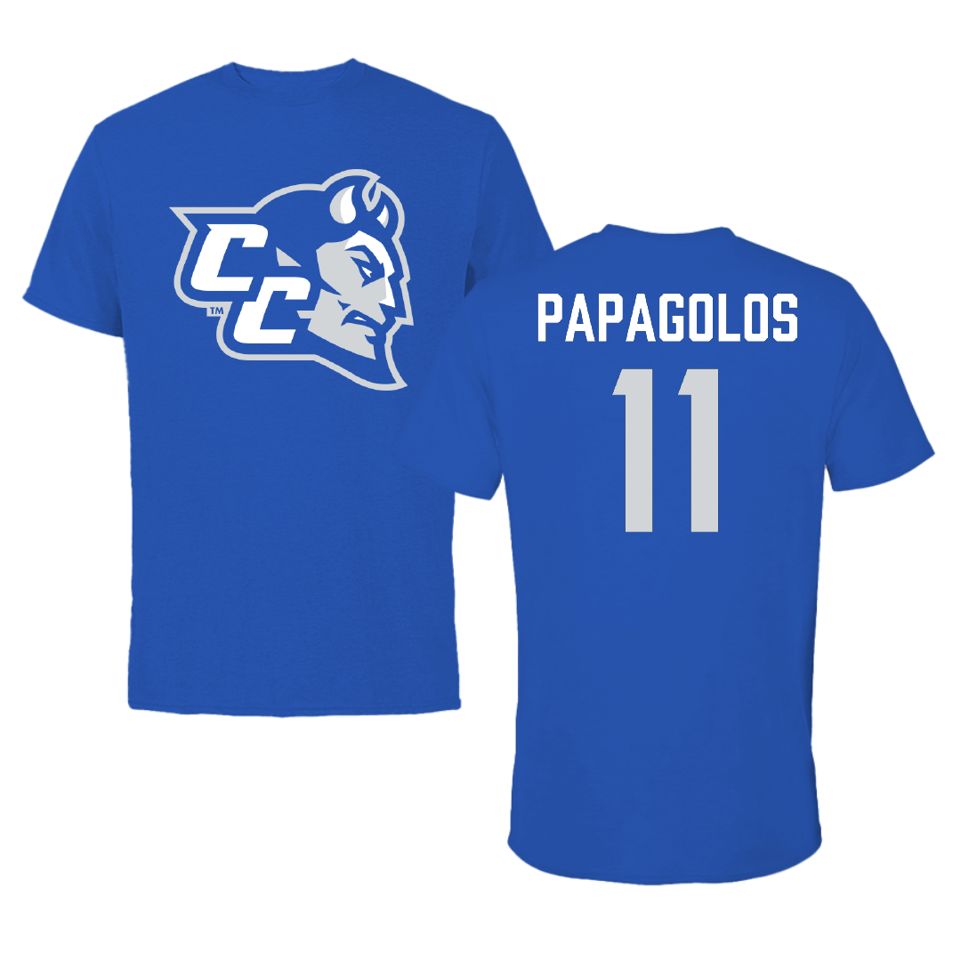 Central Connecticut State University Lacrosse (W) Blue Performance Tee - #11 Addison Papagolos