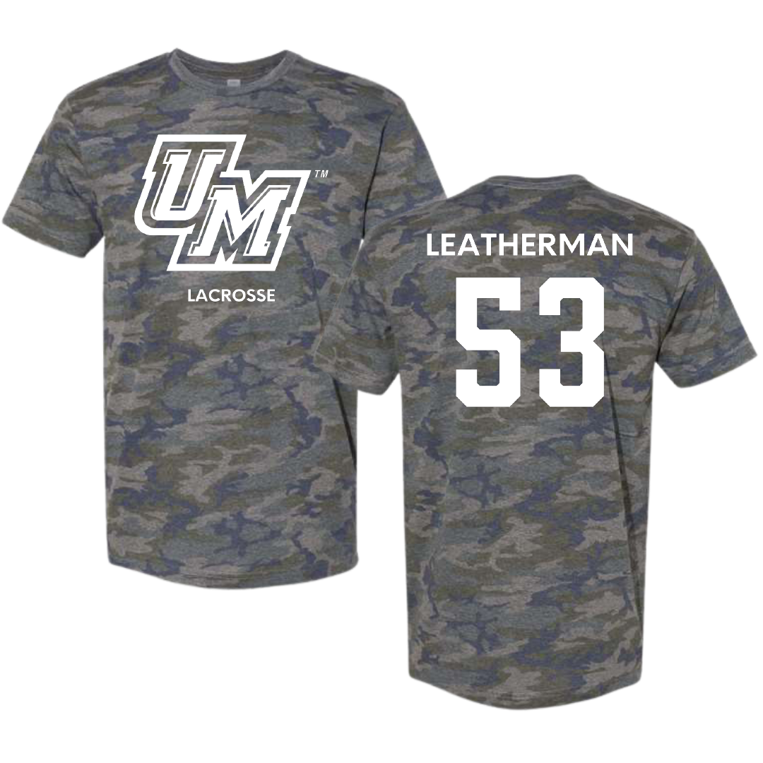 University of Montevallo Lacrosse (M) Vintage Camo Tee - #53 Jack Leatherman