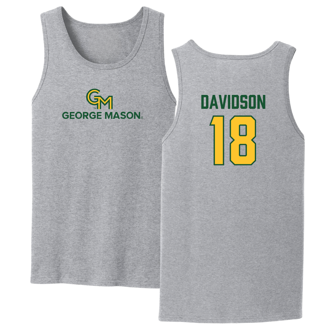 George Mason University Soccer Sport Gray Tank Top - #18 Sophie Davidson