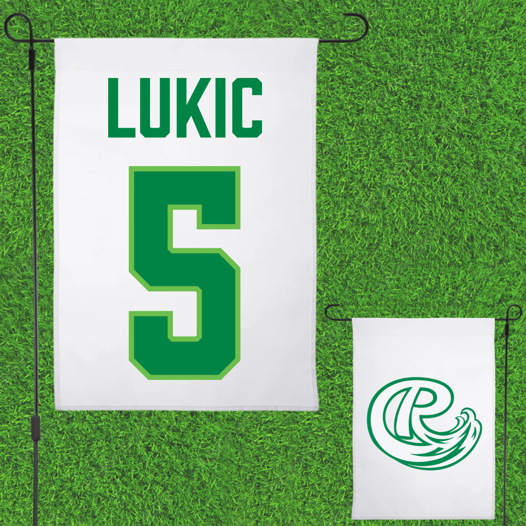 Roosevelt University Basketball White Garden Flag - #5 Jacqui Lukic