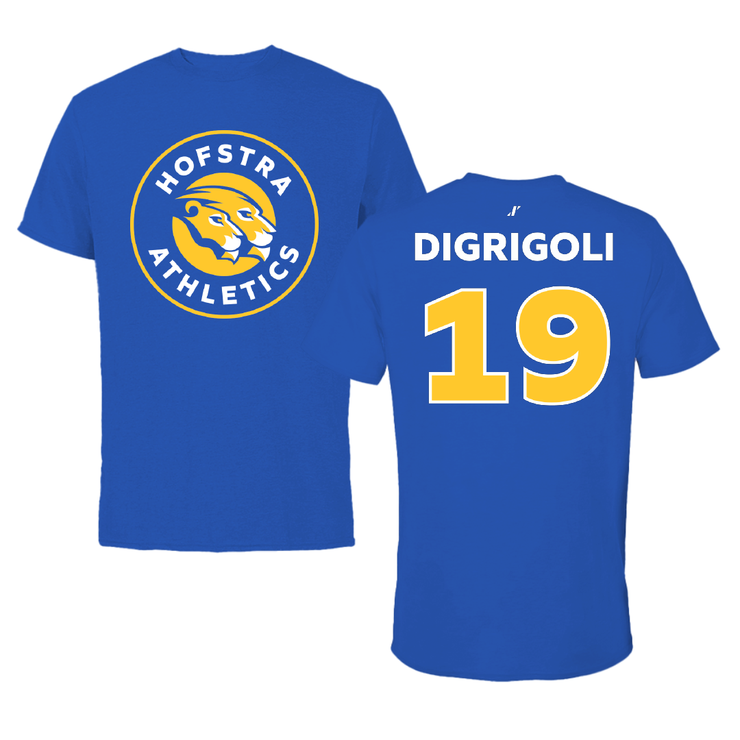 Hofstra University Baseball Blue Performance Tee - #19 Antonio DiGrigoli