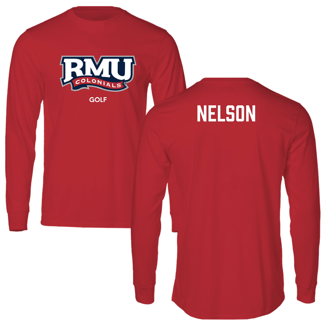 Robert Morris University Golf (M) Red Performance Long Sleeve - Luke Nelson