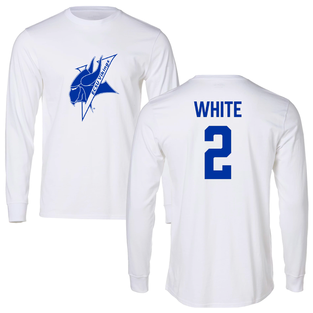 Elizabeth City State University Volleyball (W) White Performance Long Sleeve - #2 Sydnee White