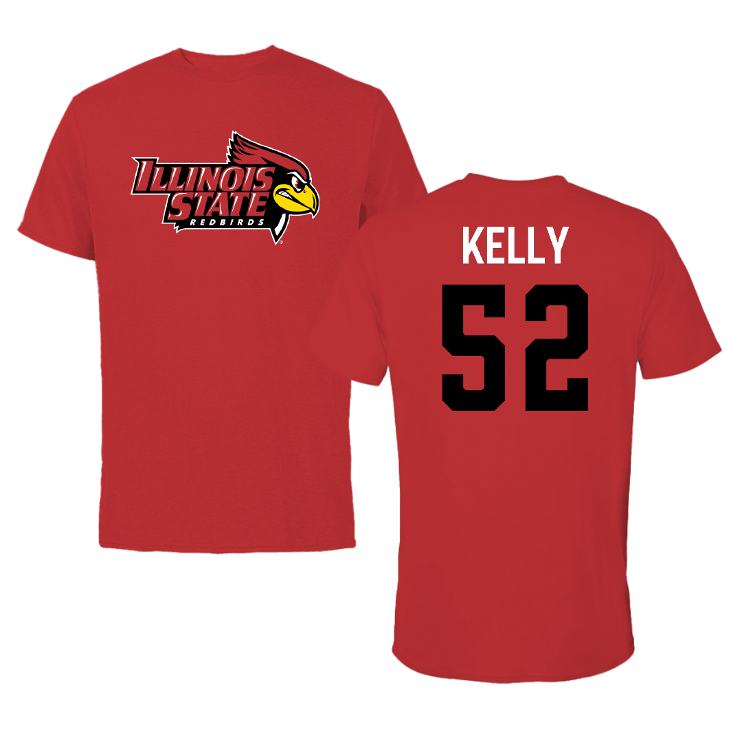 Illinois State University Football Red Redbird Performance Tee - #52 Mattox Kelly
