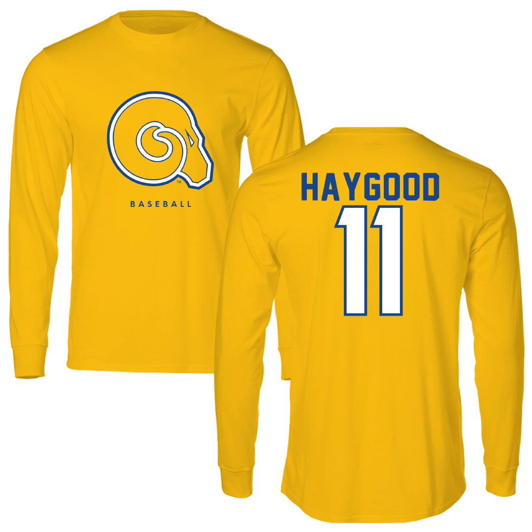 Albany State University Baseball Gold Performance Long Sleeve - #11 Isaiah Haygood