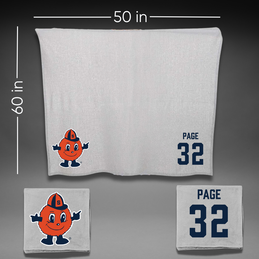 Syracuse University Field Hockey Gray Blanket - #32 Chloe Page