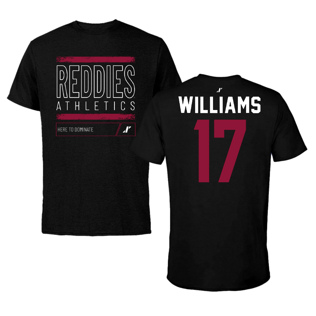 Henderson State University Football Black Dominate Performance Tee - #17 Corone Williams