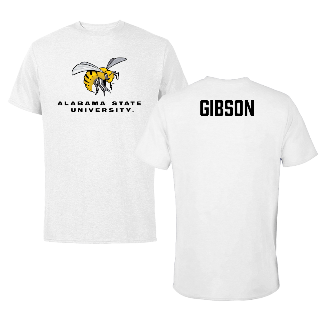 Alabama State University TF and XC White Tee - Daylin Gibson