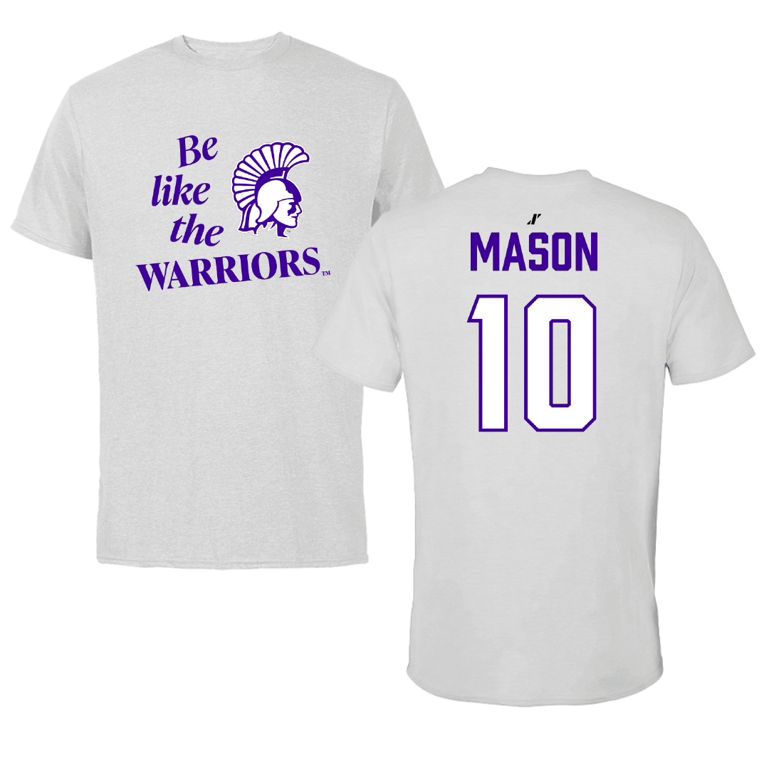 Winona State University Basketball (M) Light Gray Be Like Us Performance Tee - #10 Tyler Mason