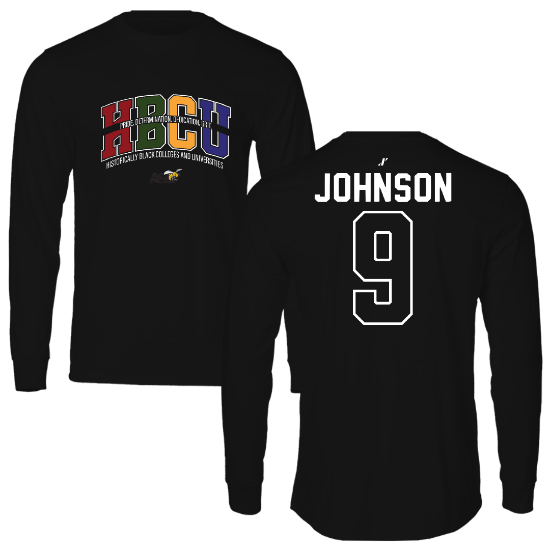 Alabama State University Flag Football Black HBCU Long Sleeve - #9 Tiyanna Johnson