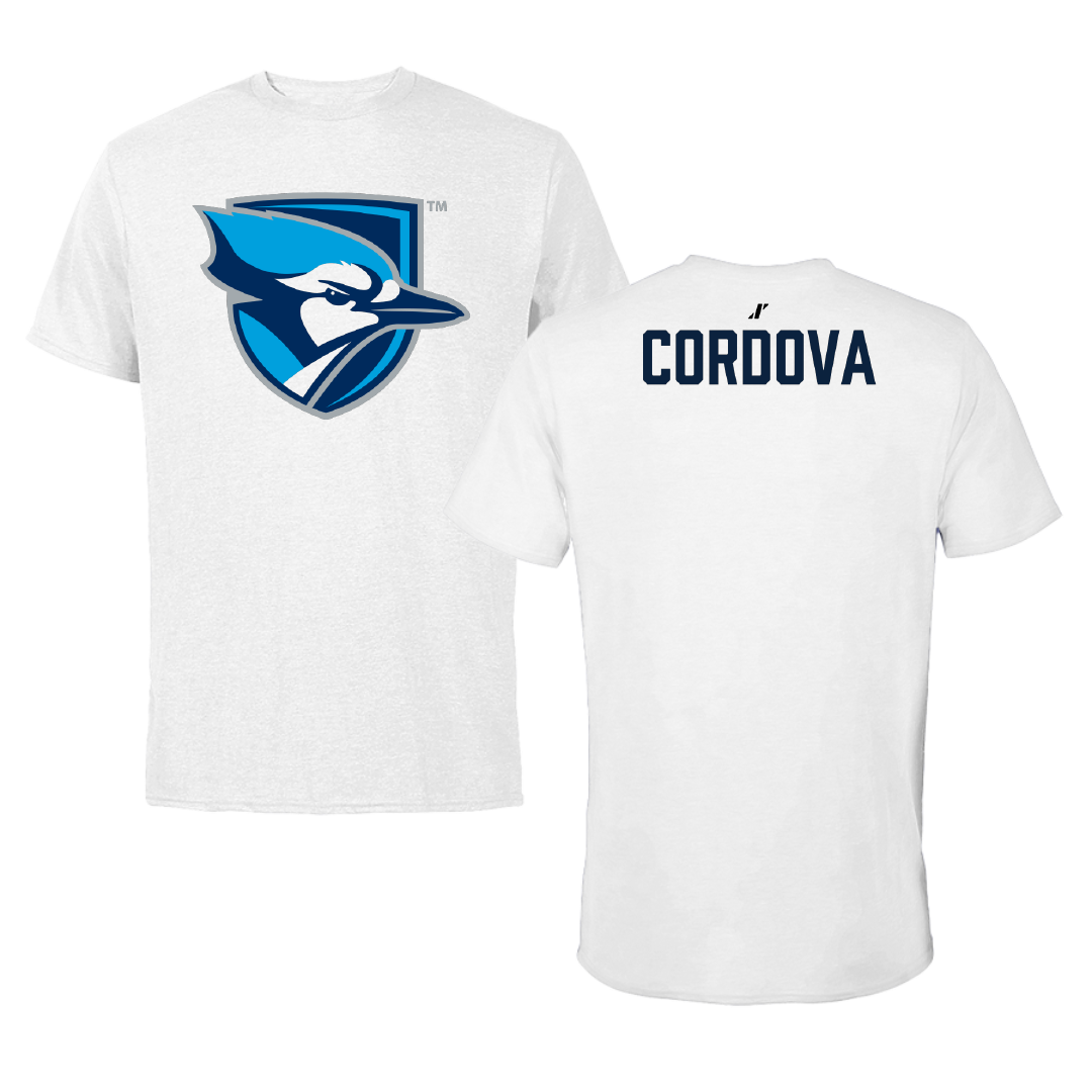 Elmhurst University Wrestling (M) White Performance Tee - Alejandro Cordova
