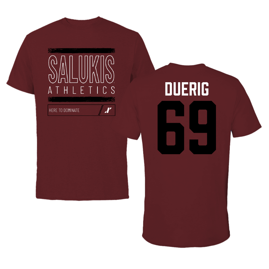 Southern Illinois University at Carbondale Football Maroon Dominate Performance Tee - #69 Aidan Duerig