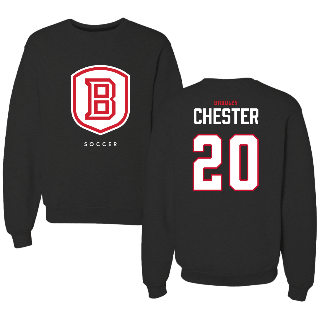 Bradley University Soccer (M) Black Crewneck - #20 Connor Chester