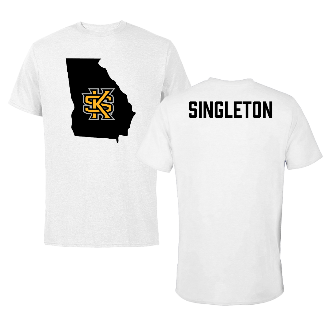 Kennesaw State University TF and XC White State Tee - Kenadie Singleton