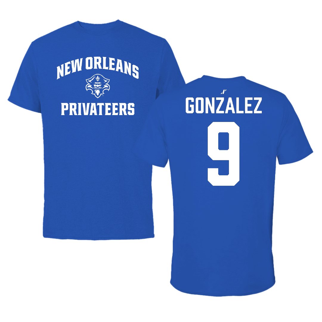 University of New Orleans Baseball Blue General Tee - #9 Matt Gonzalez