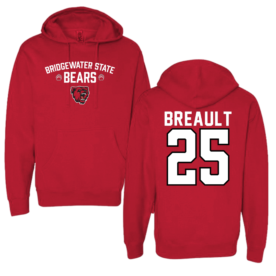 Bridgewater State University Baseball Red General Hoodie - #25 Cam Breault