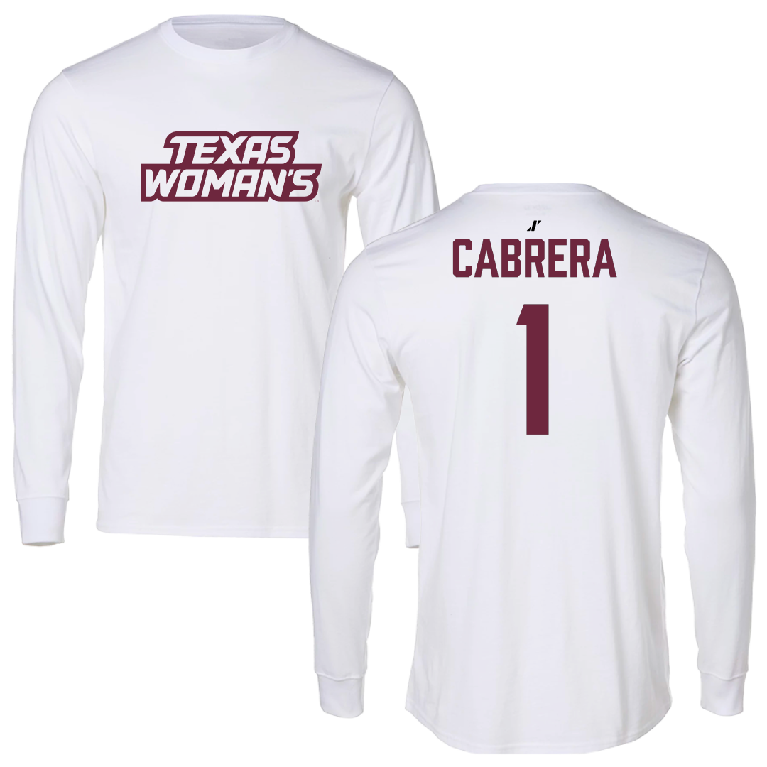 Texas Woman's University Stunt White Long Sleeve - #1 Julissa Cabrera