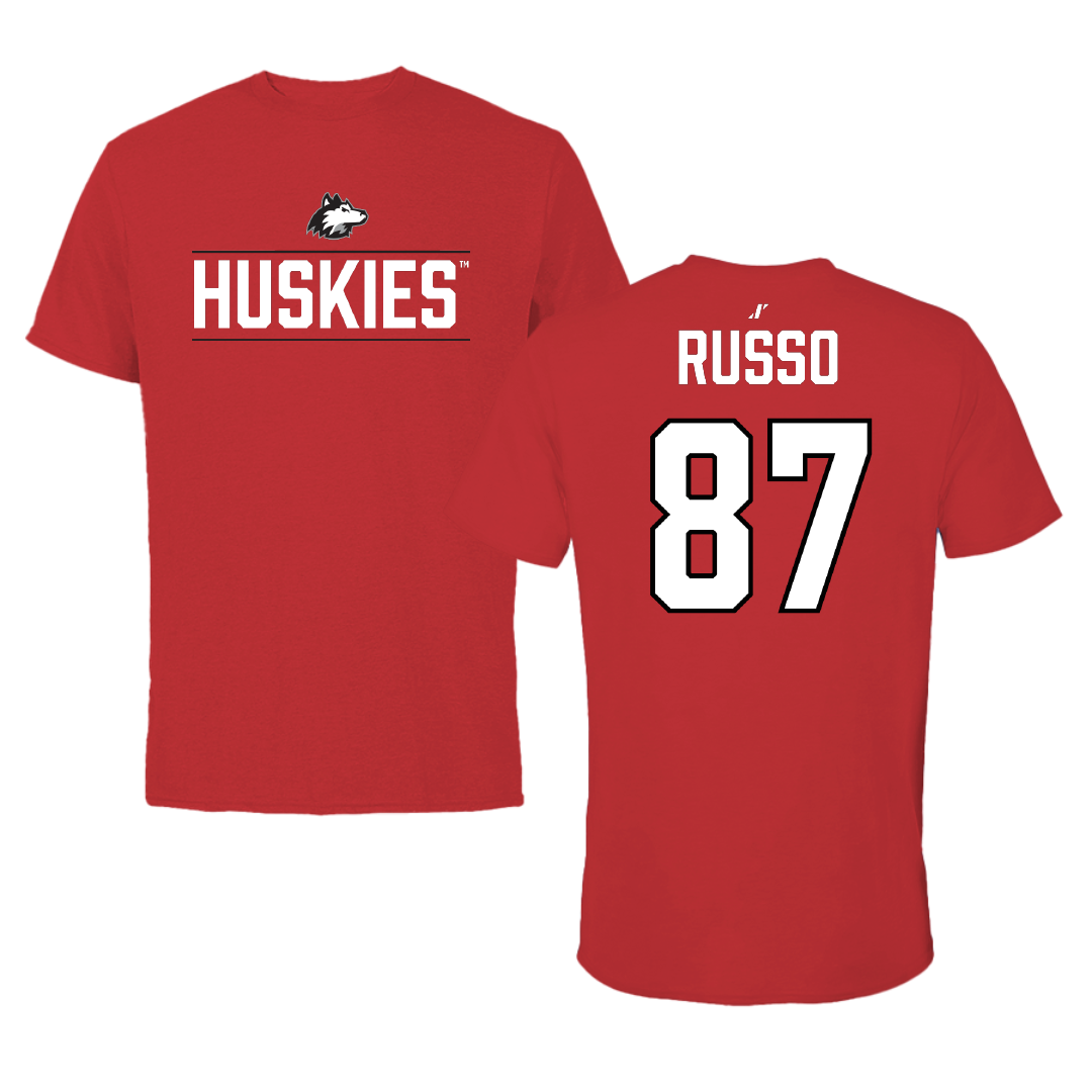 Northern Illinois University Football Red General Performance Tee - #87 Liam Russo
