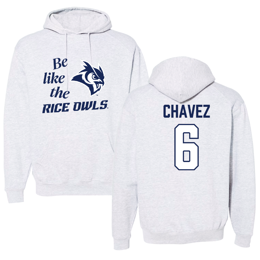 Rice University Football Light Gray Be Like Us Hoodie - #6 Jo Chavez