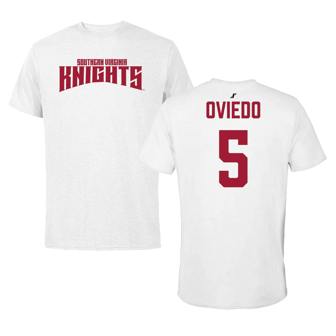 Southern Virginia University Volleyball White Classic Performance Tee - #5 Daisy Oviedo