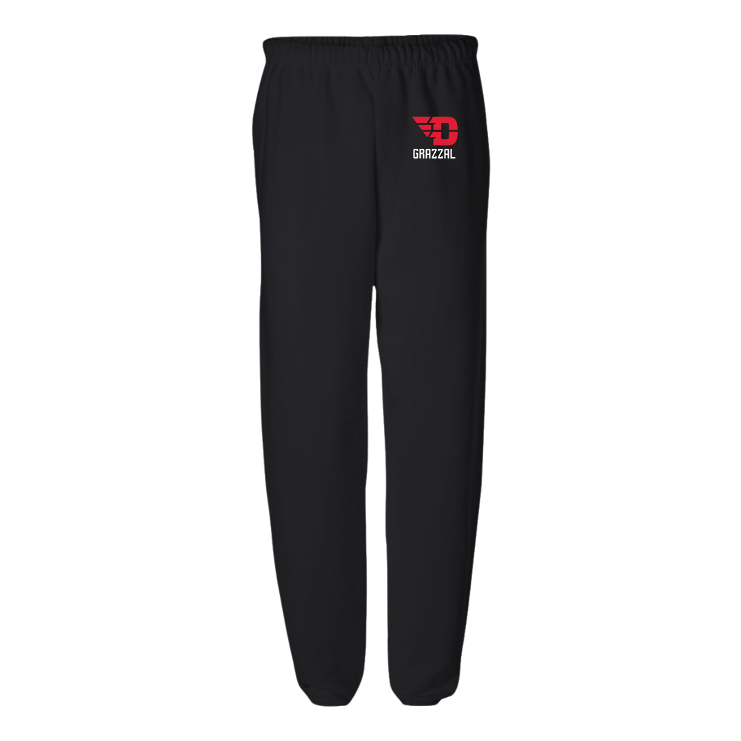 University of Dayton Baseball Black Sweatpants - #15 Devin Grazzal