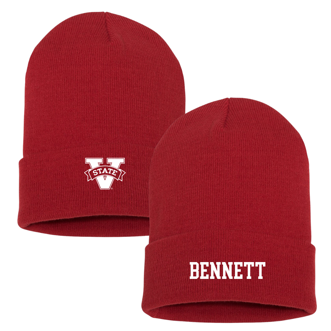 Valdosta State University Football Red Beanie - #9 McCall Bennett