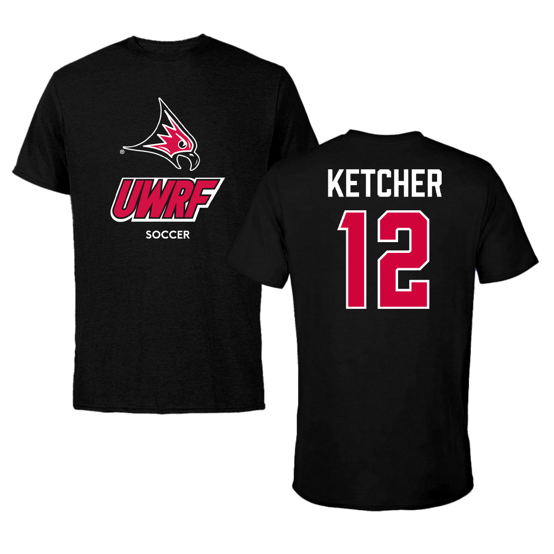 University of Wisconsin-River Falls Soccer (W) Black Performance Tee - #12 Ellie Ketcher