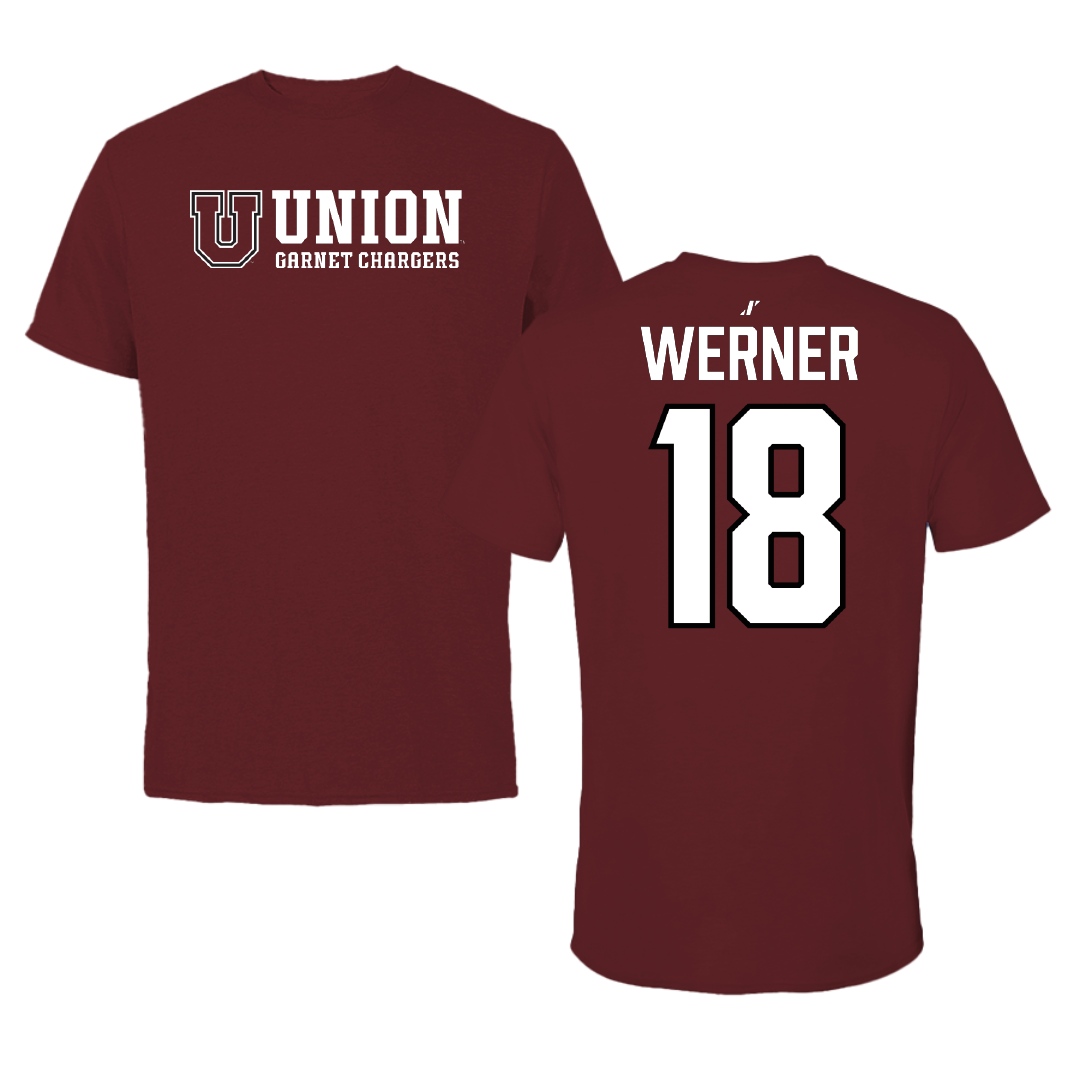 Union College Softball Maroon General Tee - #18 Elizabeth Werner