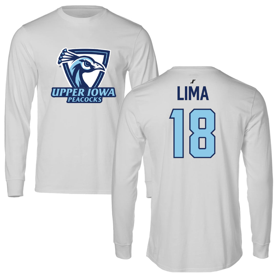 Upper Iowa University Soccer Light Gray Long Sleeve - #18 Natalie Lima