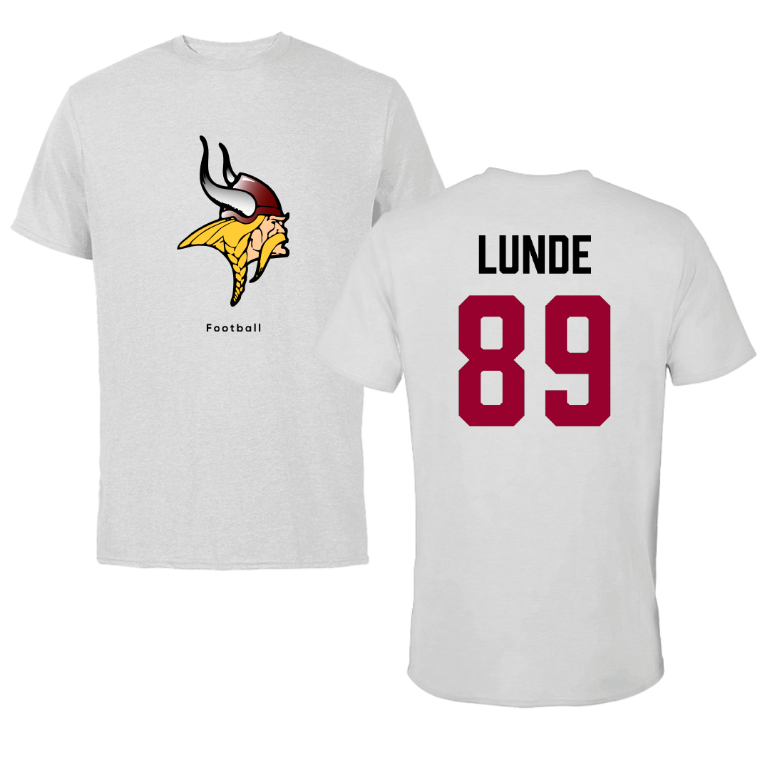 Valley City State University Football Light Gray Performance Tee - #89 Blake Lunde